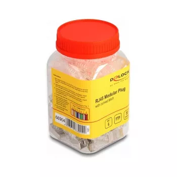 DeLOCK RJ45 modulaarpistik Cat.6 kumera riivi ja paindekaitsega 50 tk