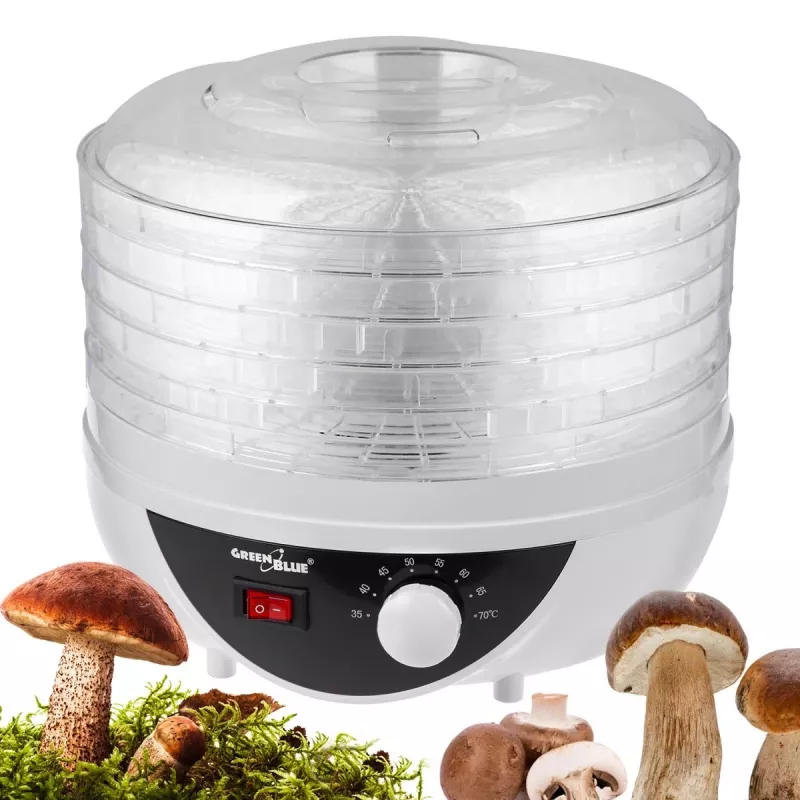 GreenBlue seente, köögiviljade ja puuviljade kuivati, 250W võimsus, väga vaikne, 5 sõela, GB195