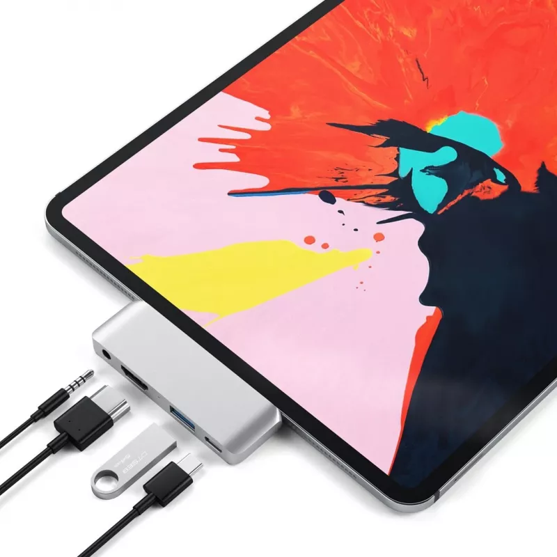 Satechi alumiiniumist USB-C jaotur iPad Pro jaoks, hõbedane