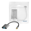USB USB-C – VGA (D-Sub) videoadapteri kaabel LOGILINK CUA0104 0,15 m, hall/must