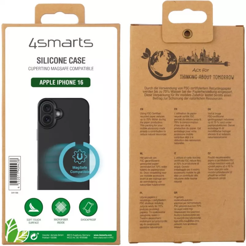 4smarts Silicone Case Cupertino Apple iPhone 16 MagSafe-ühilduv