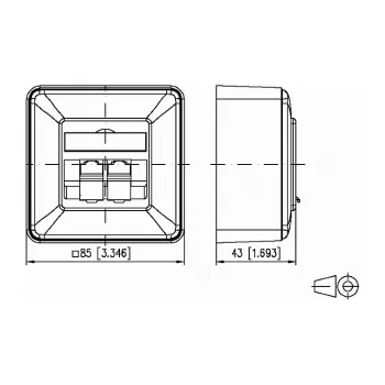 METZ CONNECT BTR IT CONNECT E-DAT C6 8/8(8) AP Cat.6 - Wall Box - RJ-45 X 2 - Pure valge, RAL 9010 - 2 Ports (1307380002-I)