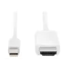 Digitus ASSMANN - Adapterkabel - Mini DisplayPort männlich zu HDMI männlich - 2 m - Dreifachisolierung - weiß - geformt, 4K Unterstützung (AK-340304-0