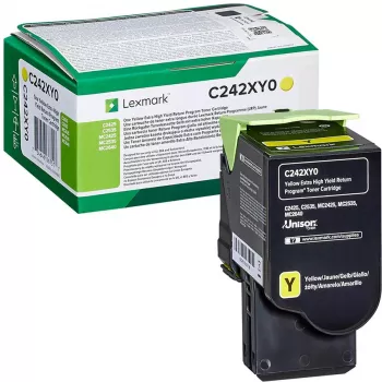 Toonerikassett Lexmark C242XY0 3000 lehekülge Kollane