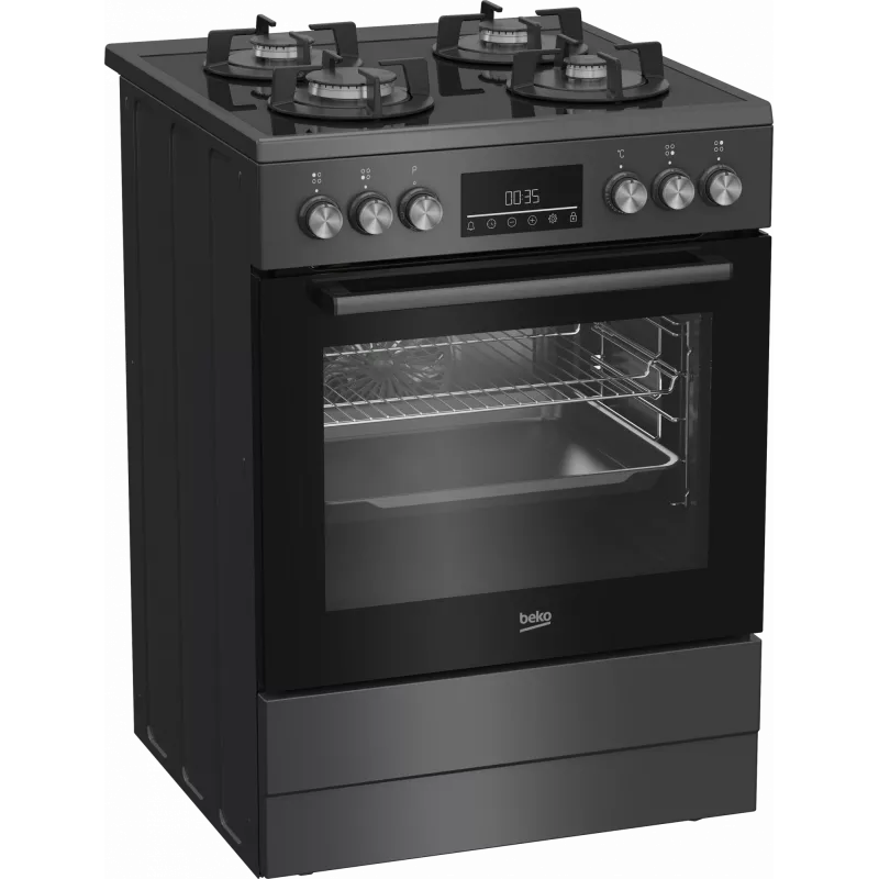 Sisseehitatud gaasipliit elektriahjuga BEKO FBM62330GADSN 60 cm, hall, energiaklass A