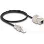 DeLOCK kaabel RJ45 pistik väliühenduseks kuni Keystone moodul RJ45 pesa Cat.6A 50 cm