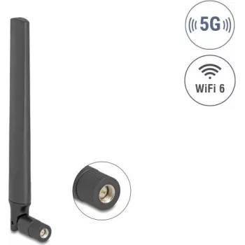 Mitmesuunaline antenn DELOCK 5G LTE GNSS WiFi 6 SMA pistik 0,9–4,1 dBi 183 mm kaldeühendusega