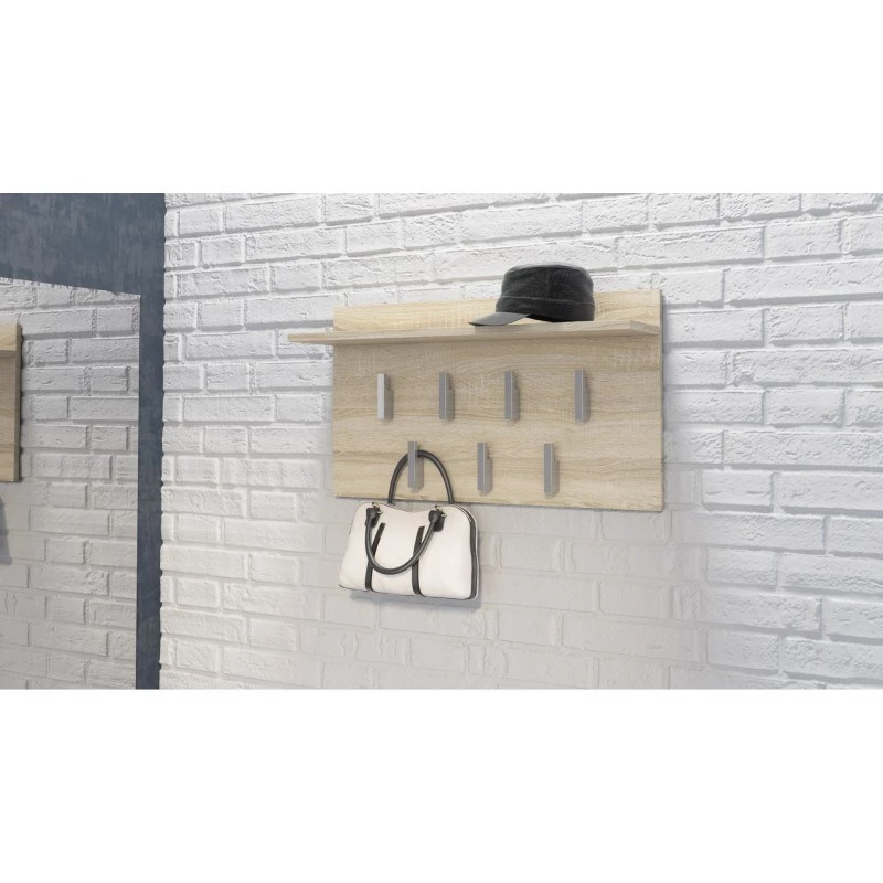 Top e shop WIESZAK 2F SONOMA — puitlaastplaat, tammeviimistlus, 7 konksu, 700×200×400 mm