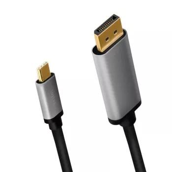 LogiLink CUA0100 kaabli pistikuüleminek DisplayPort USB 3.2 Gen1 USB-C 1,8 m must hall