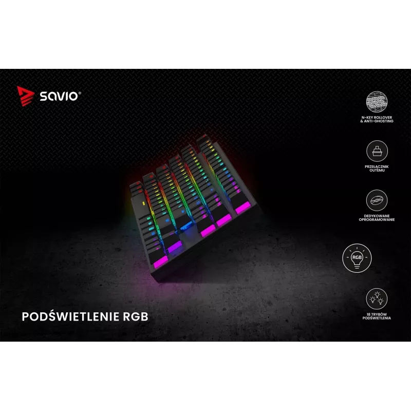 Mehaaniline klaviatuur RGB Tempest X2 Outemu Red Savio Savgk-tempest X2 Red