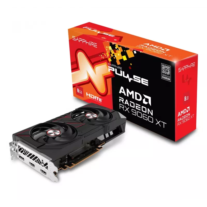 Graafikakaart Sapphire Radeon RX 9060 XT 8GB GDDR6, 128-bit, PCIe 5.0, 3320 MHz, 2x DP + HDMI
