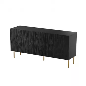Kummut cama meble JUNGLE 1520×405×745 mm matt must kuldsete jalgadega, puitlaastplaat