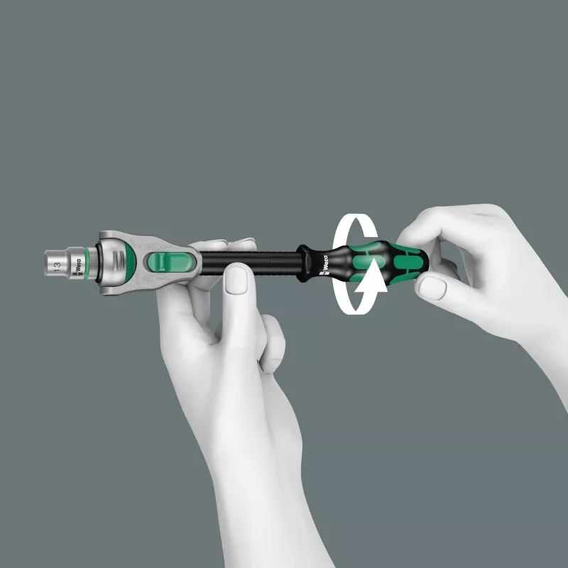 Socket wrench set Wera 05003645001 37 pcs Must roheline