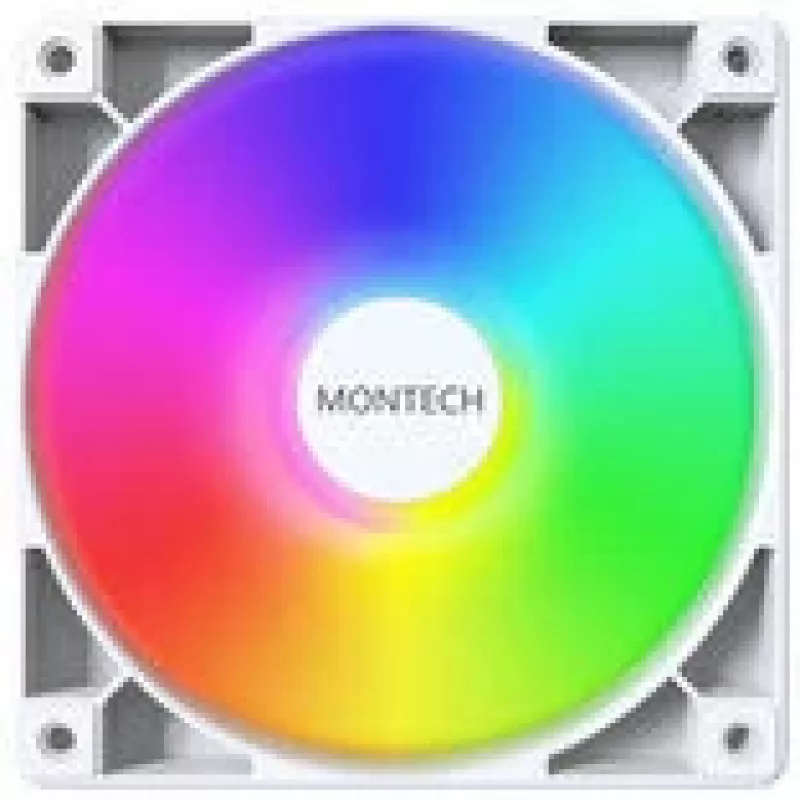 Jahutusventilaator Montech GF120 PWM ARGB 120 mm valge, PWM-juhtimine, ARGB-valgustus