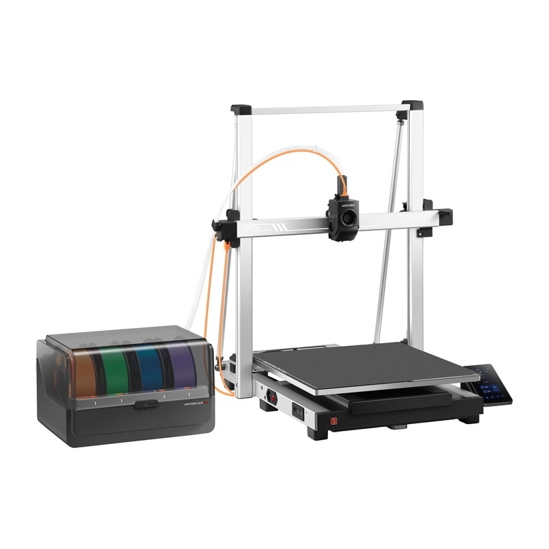 3D-printer AnyCubic Kobra 3 Max Combo — ehitusala 420×420×500 mm, PETG/PLA, maks. düüsi temp 300°C, alus 90°C, Wi‑Fi