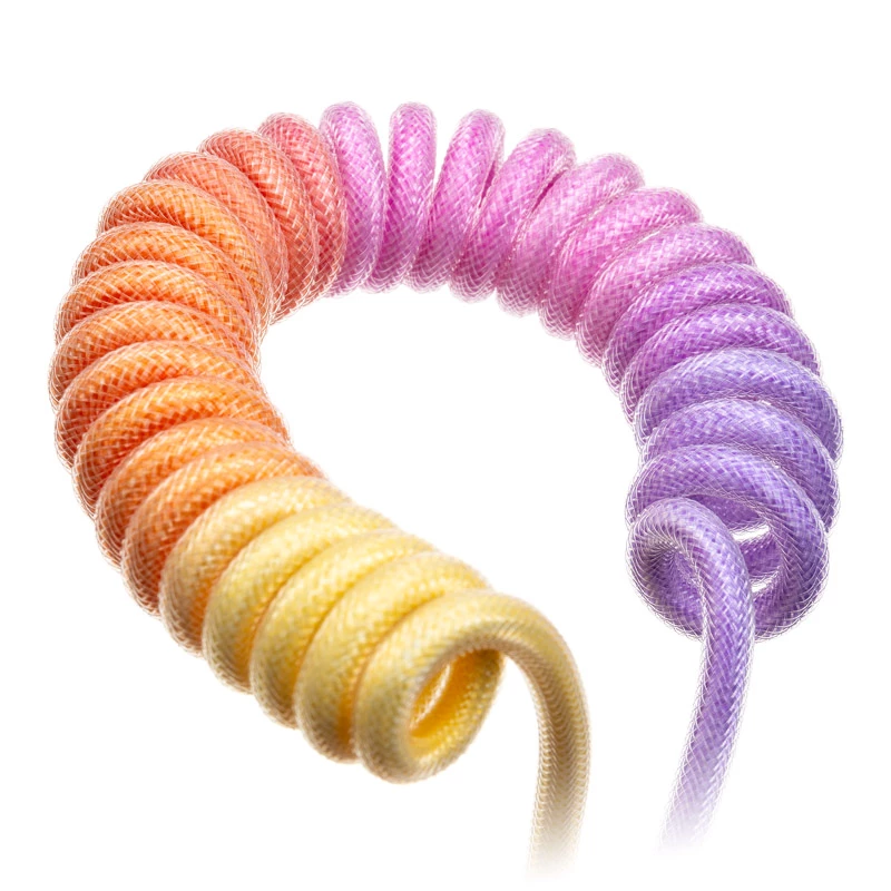 Ducky Premicord Afterglow spiraalkaabel, USB Type-C - Type-A - 1.8m