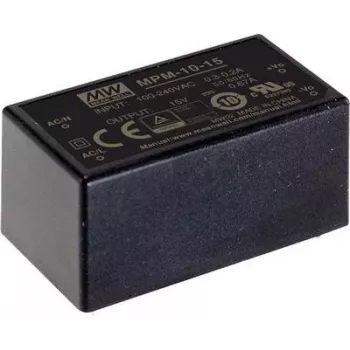 Toiteadapter MEAN WELL MPM-10-24, 10 W, sisend 80–264 V, väljund 24 V, RoHS