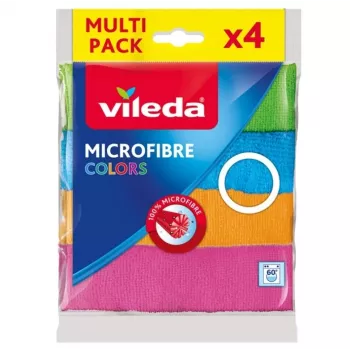 Mikrokiust puhastuslapp VILEDA 4 tk, oranž, 380×360 mm, Polüester 80% / Polüamiid 20%, masinpestav