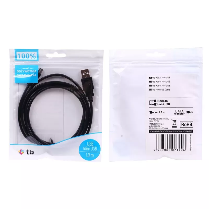 TB USB - MINI USB kaabel 1,8 M. Must (AKTBXKU3PBAW18B)