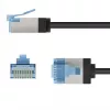 Goobay Ultra-Flexible CAT 6A patch-kaabel õhuke U/FTP Must - extra-short plug (74316)