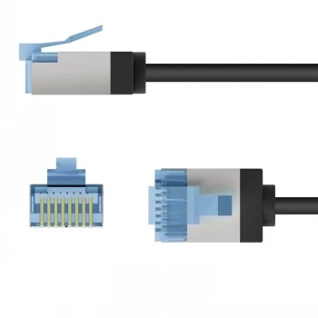Goobay Ultra-Flexible CAT 6A patch-kaabel õhuke U/FTP Must - extra-short plug (74316)