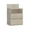 Öökapi pealispind e-pood M1 SONOMA MAT, tammepuuvineer, 2 sahtlit, 400×320×590 mm