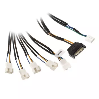 Akasa Flexa FP5S PWM jaoturkaabel (5 ventilaatorit) – varjestatud, 45 cm (AK-CBFA07-45)