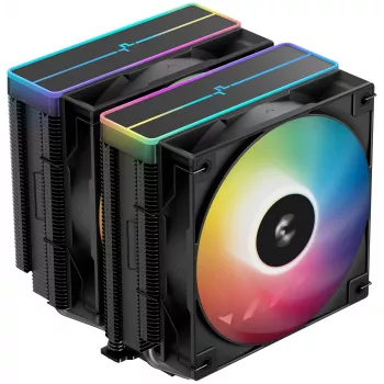 Õhkjahuti DeepCool AG620 BK ARGB V2 — 120 mm kahe ventilaatoriga, 6 soojustoru, LGA 1700/AM4/AM5 tugi, must