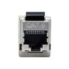 Varjestatud Cat6 Keystone Inline Coupler 8 tk komplekt, EQUIP — lame ehitus, RJ-45, 17×35,5×24,4 mm, hõbedane