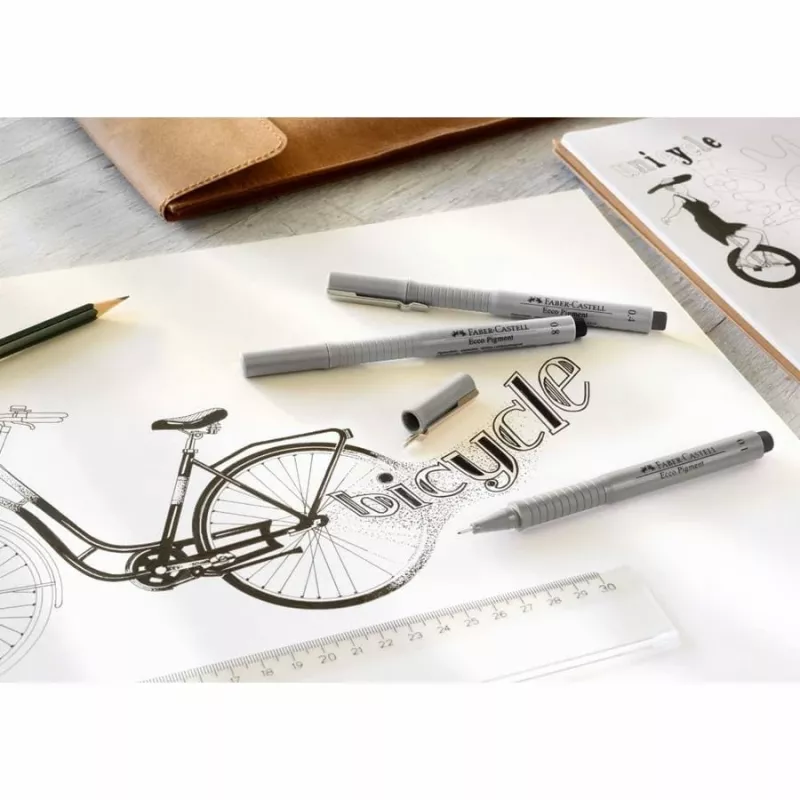 Fineliner Faber-Castell 166008 Must 8 tk