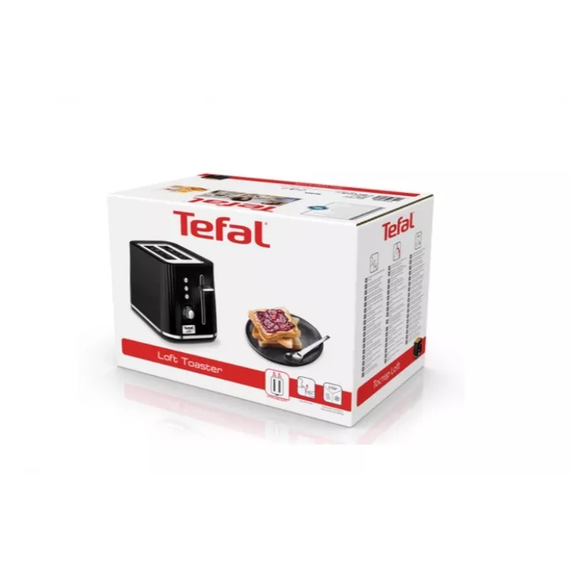 Röster Tefal Loft 2S TT761838 — 2-viiluline, 7 pruunistusastet, sulatus-/taassoendusfunktsioon, eemaldatav purualus, must