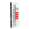 Pistikupesade jaotur MACLEAN MCE395 W — 5 pistikupesa, 3× USB A, 110–240 V AC, 2,1 A USB, max 2500 W, valge, 1,5 m kaabel
