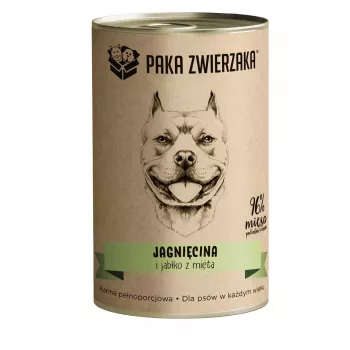 Märg koeratoit PAKA ZWIERZAKA Lambaliha ja õun mündiga, 400 g, teraviljavaba, gluteeni- ja sojavaba