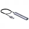 USB-jaotur Unitek H1208CGY01 — 4-pordiline USB 3.0 (5 Gbps), tagasiühilduv USB 2.0-ga, alumiinium