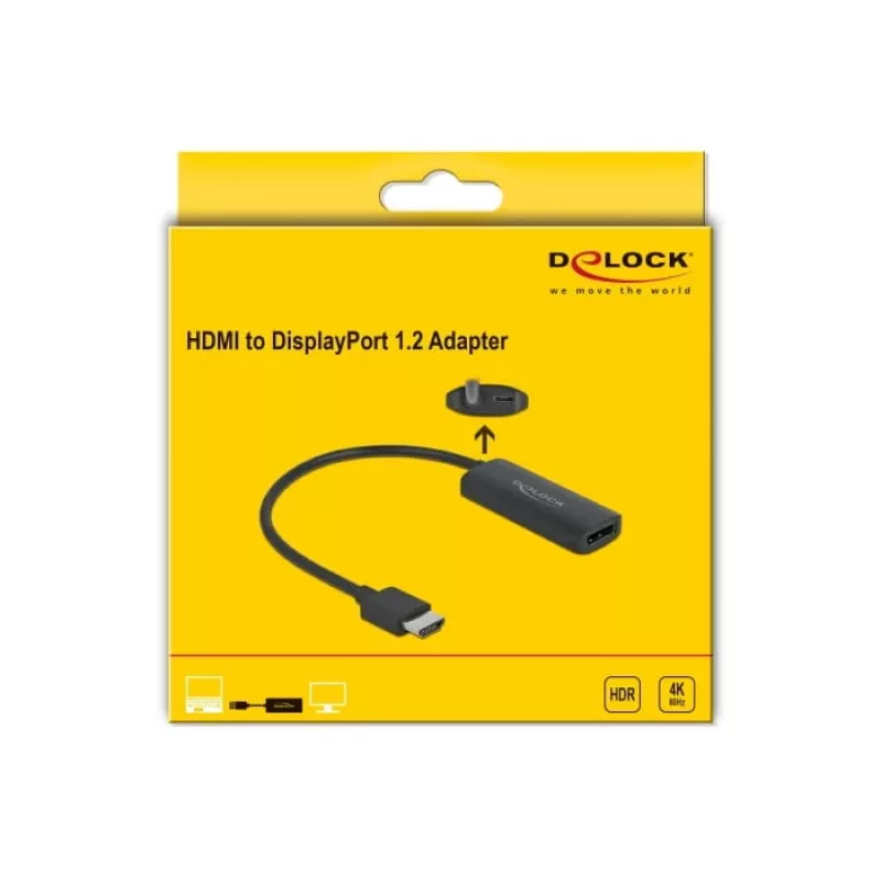 Adapter HDMI-A isane - DisplayPort emane 4K 60 Hz DeLOCK 63206