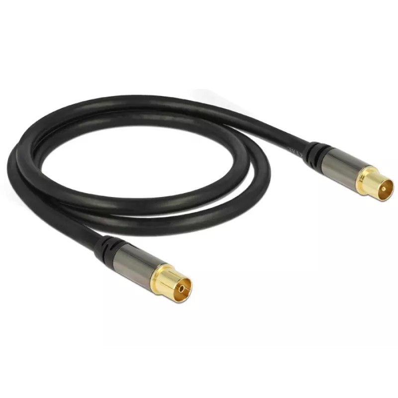 Koaksiaalkaabel RG-6/U DeLOCK 88922 1 m IEC Must