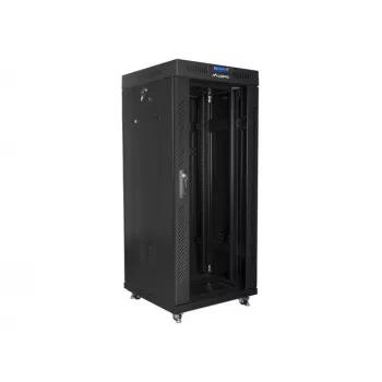 Eraldiseisev rack LANBERG FF01-6627-12BL 19 tolli 27U 600x600 mm klaasuksega, 800 kg kandevõime