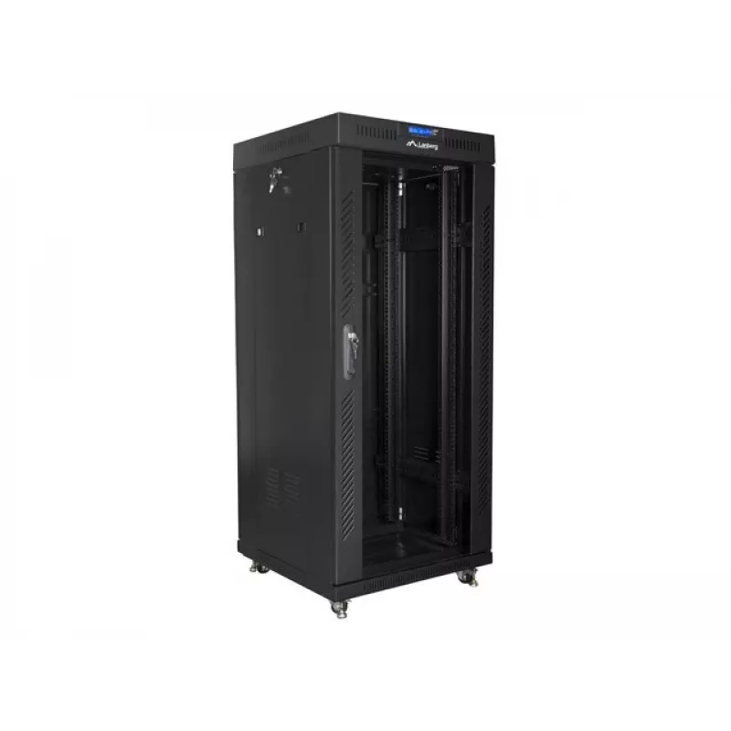 Eraldiseisev rack LANBERG FF01-6627-12BL 19 tolli 27U 600x600 mm klaasuksega, 800 kg kandevõime