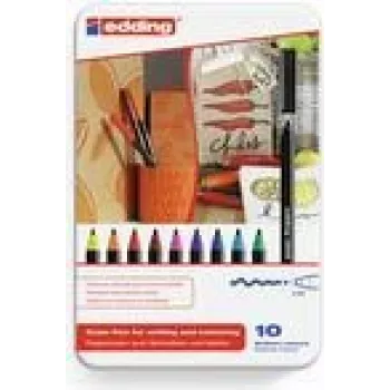 Viltpliiats Edding 1300 colourpen Must Sinine Pruun Roheline Oranž Roosa Lilla Punane Kollane 10 tk