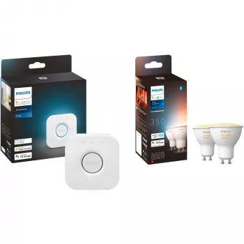 LED GU10 lambi kaksikpakett koos Hue Bridge'iga – Philips Hue Valge Ambiance, asendab 35W
