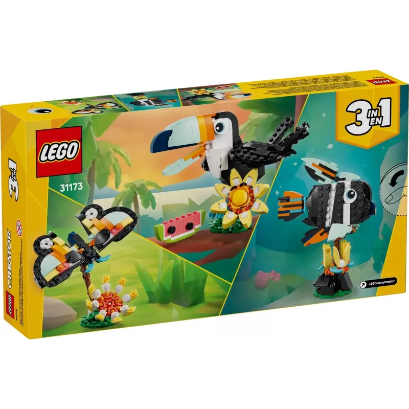 Ehitusmänguasi LEGO Creator 3-in-1 Wild Animals Tropical Toucan komplekt 31173