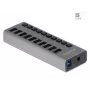 DeLOCK väline 5 Gbps USB-jaotur 10 pordiga + lüliti