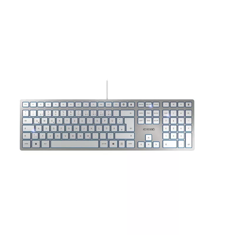 Klaviatuur CHERRY KC 6000 õhuke Universaalne USB QWERTZ Saksa Hõbedane