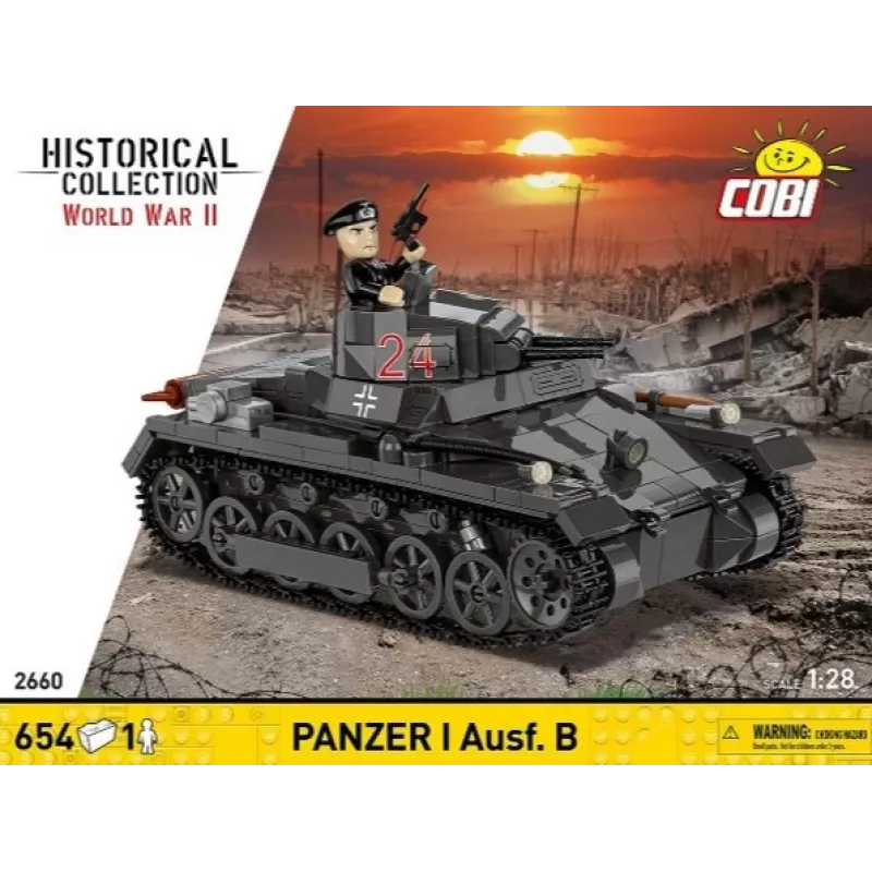 Ehituskomplekt Cobi Panzer I Ausf. B – 654 tk, detailne mudelitanki komplekt