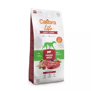 Kuiv koeratoit Calibra Life Adult Large Fresh Beef 12 kg — suurt tõugu täiskasvanud koertele, 25–45 kg, 25% valku, 14% rasva