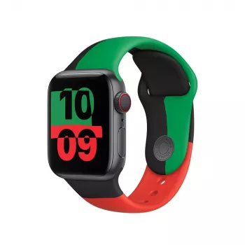 Band Apple 40mm Must Unity Sport Band M/L Must Roheline Punane