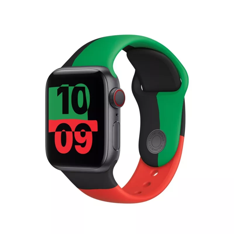 Band Apple 40mm Must Unity Sport Band M/L Must Roheline Punane