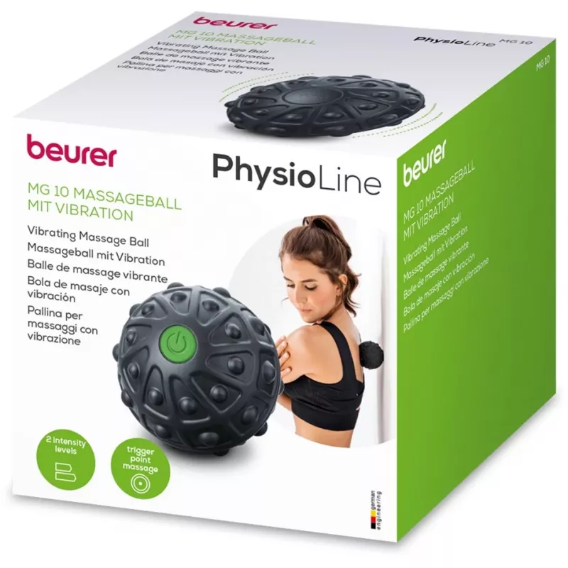 Massaažipall Beurer MG 10 — vibratsioon-massaažipall, Ø 75 mm, universaalne kasutus, must/roheline