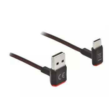 USB-kaabel DeLOCK EASY-USB 2.0 Type-A-pistik USB-C isasele nurgeline 0,2m must