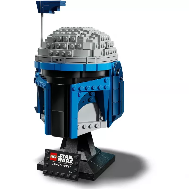 Kogutav LEGO Star Wars kiivri aksessuaar Jango Fett 75408 — 616 tükki, 210×120×110 mm väljapanekumudel